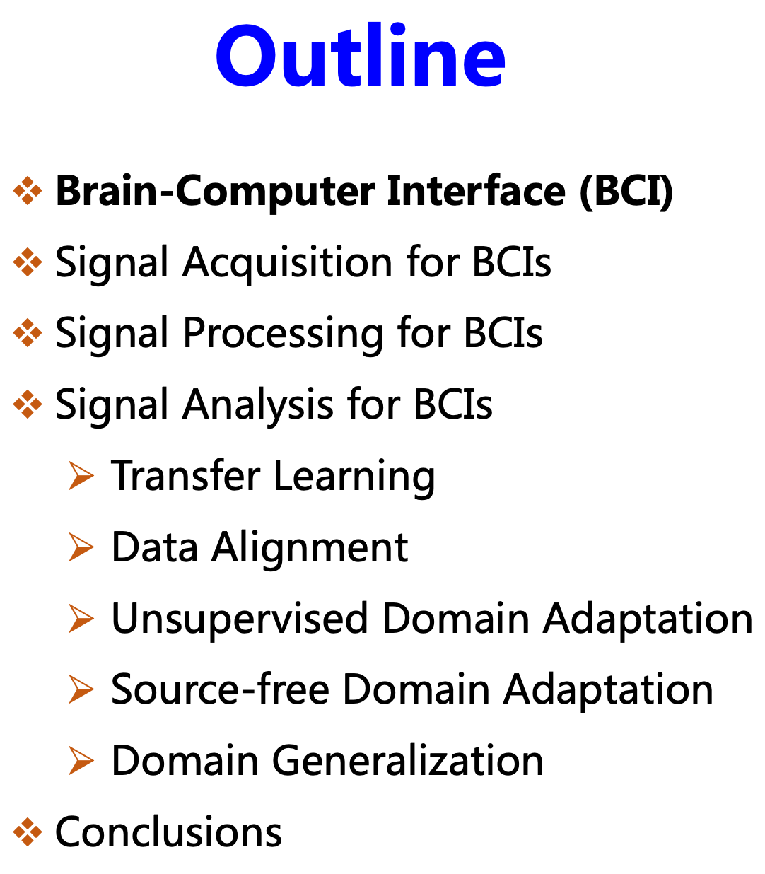 Outline of Talk