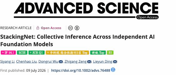 StackingNet published in Advanced Science